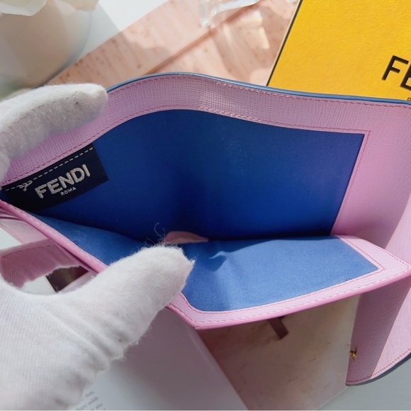 Fendi Monster Trifold Wallet Leather with Crystals Compact - Picture 4 of 4